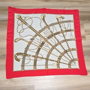 Trussardi Red and Cream Nautical Rope Print Scarf